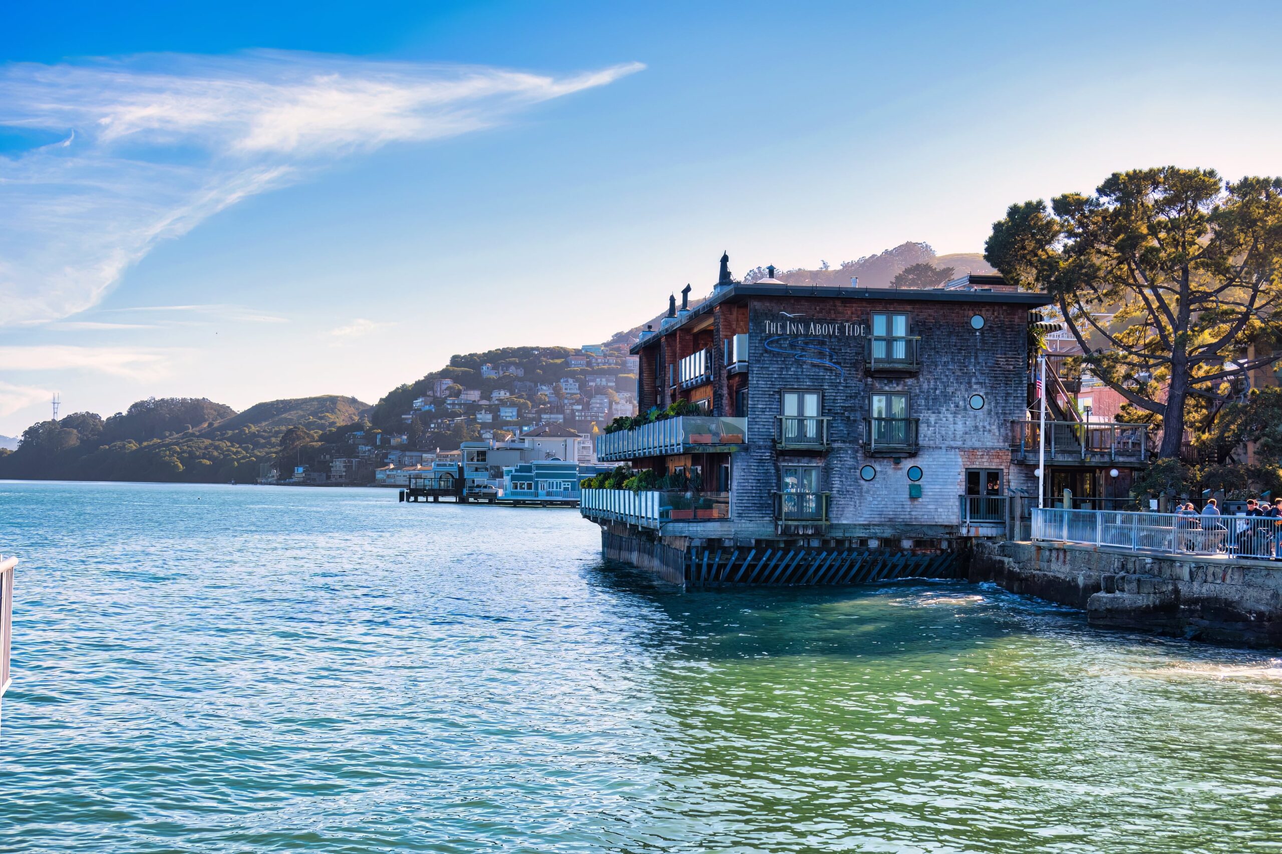 View of The Inn Above Tide in Sausalito, CA.